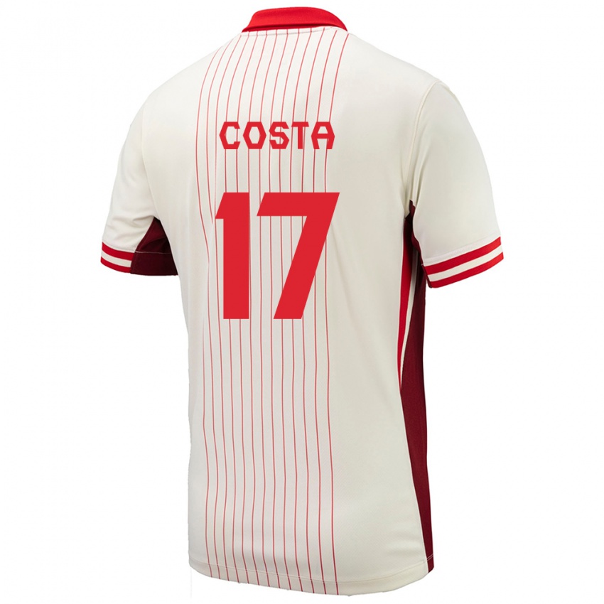 Niño Camiseta Canadá Jesse Costa #17 Blanco 2ª Equipación 24-26 La Camisa Argentina