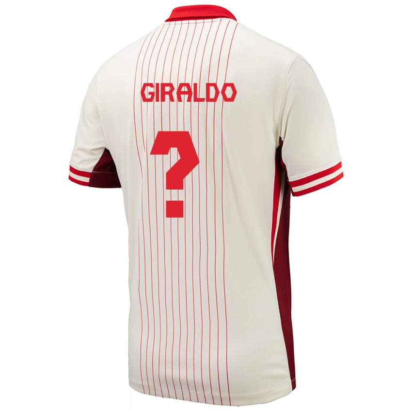 Niño Camiseta Canadá Tomas Giraldo #0 Blanco 2ª Equipación 24-26 La Camisa Argentina