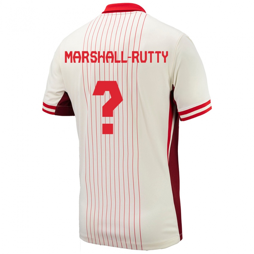 Niño Camiseta Canadá Jahkeele Marshall Rutty #0 Blanco 2ª Equipación 24-26 La Camisa Argentina