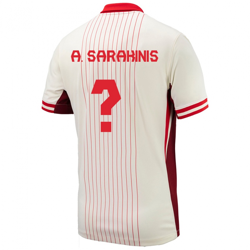 Niño Camiseta Canadá Alexander Sarakinis #0 Blanco 2ª Equipación 24-26 La Camisa Argentina