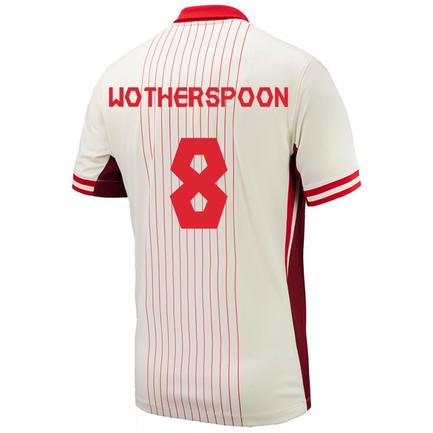 Niño Camiseta Canadá David Wotherspoon #8 Blanco 2ª Equipación 24-26 La Camisa Argentina