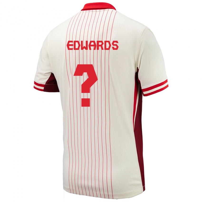 Niño Camiseta Canadá Raheem Edwards #0 Blanco 2ª Equipación 24-26 La Camisa Argentina