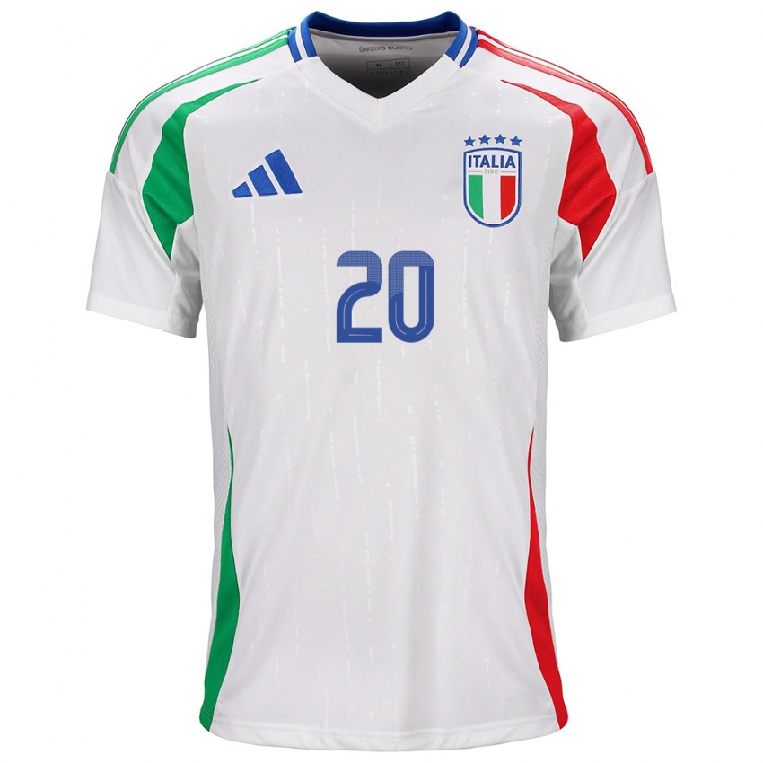 Niño Camiseta Italia Nicolò Zaniolo #20 Blanco 2ª Equipación 24-26 La Camisa Argentina