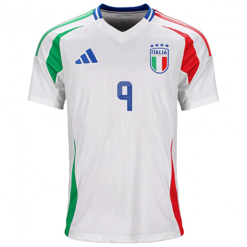 Niño Camiseta Italia Gianluca Scamacca #9 Blanco 2ª Equipación 24-26 La Camisa Argentina