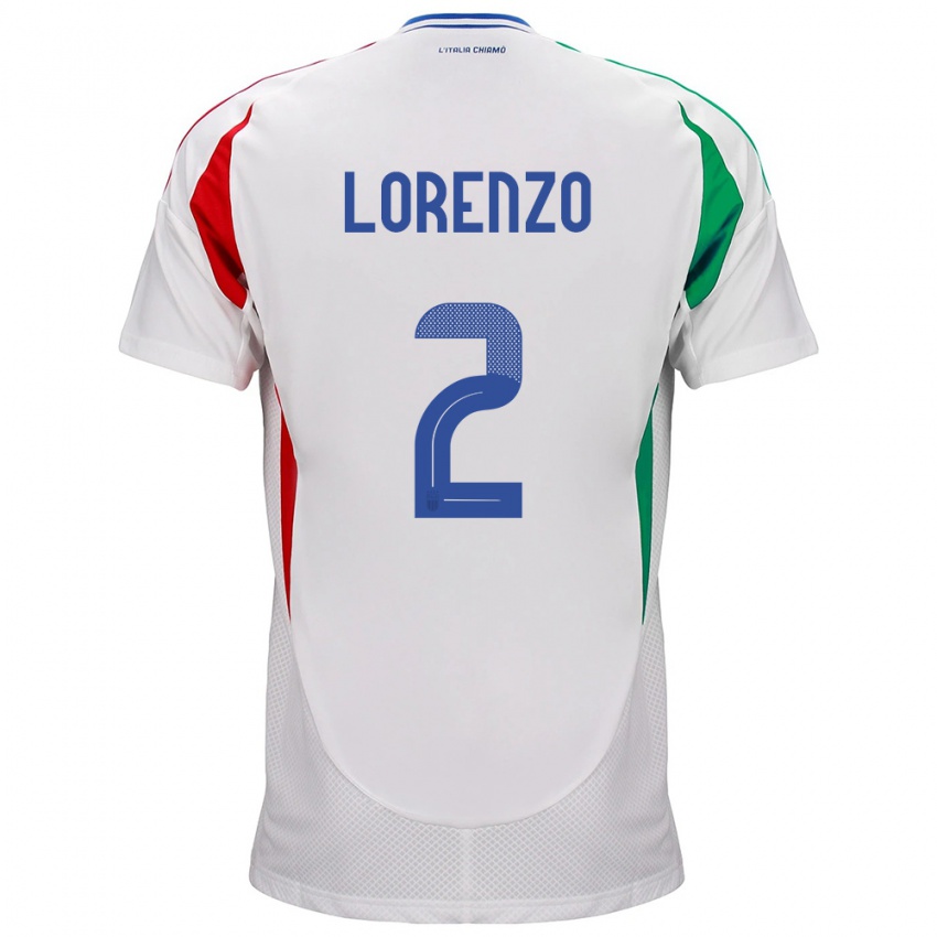 Niño Camiseta Italia Giovanni Di Lorenzo #2 Blanco 2ª Equipación 24-26 La Camisa Argentina