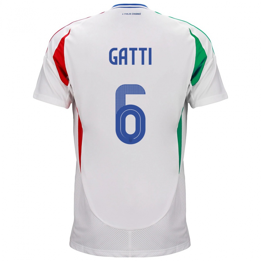 Niño Camiseta Italia Federico Gatti #6 Blanco 2ª Equipación 24-26 La Camisa Argentina