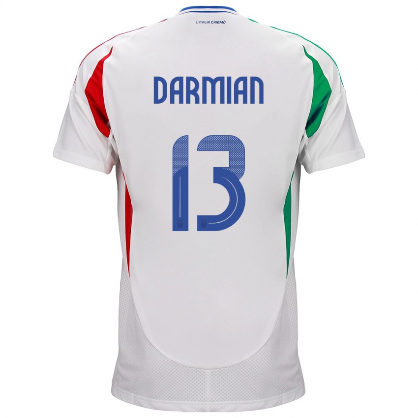 Niño Camiseta Italia Matteo Darmian #13 Blanco 2ª Equipación 24-26 La Camisa Argentina