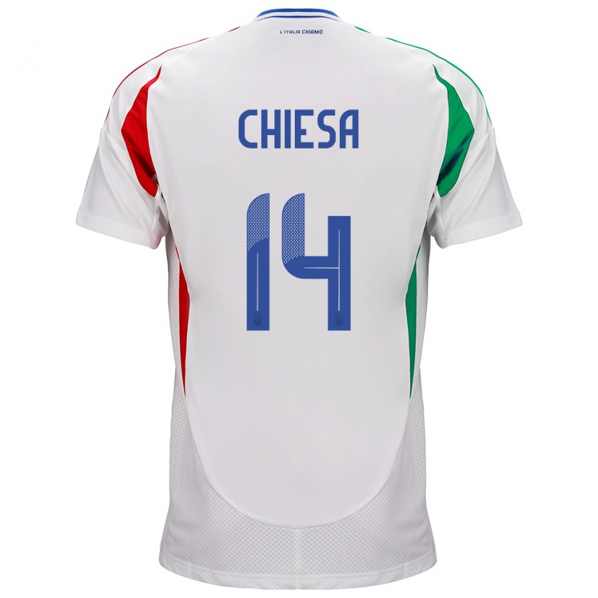 Niño Camiseta Italia Federico Chiesa #14 Blanco 2ª Equipación 24-26 La Camisa Argentina