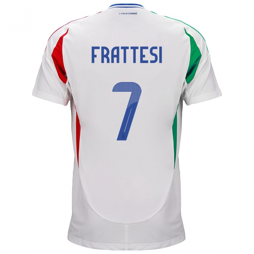 Niño Camiseta Italia Davide Frattesi #7 Blanco 2ª Equipación 24-26 La Camisa Argentina