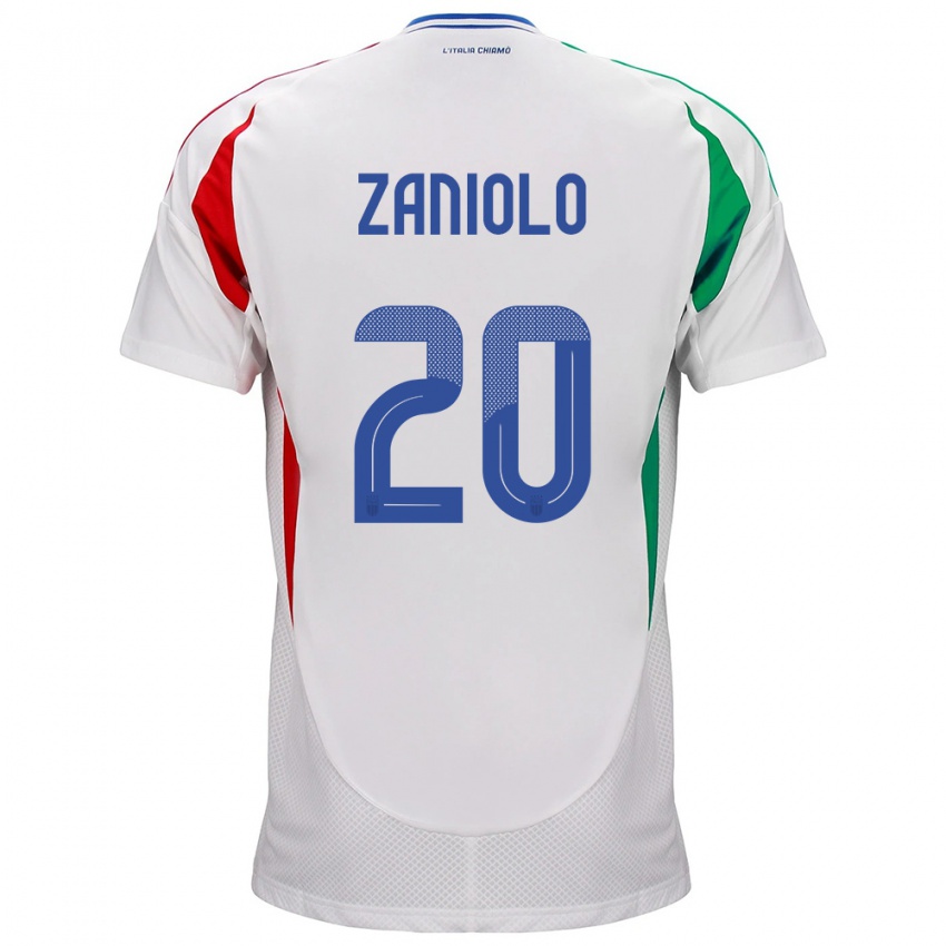 Niño Camiseta Italia Nicolò Zaniolo #20 Blanco 2ª Equipación 24-26 La Camisa Argentina