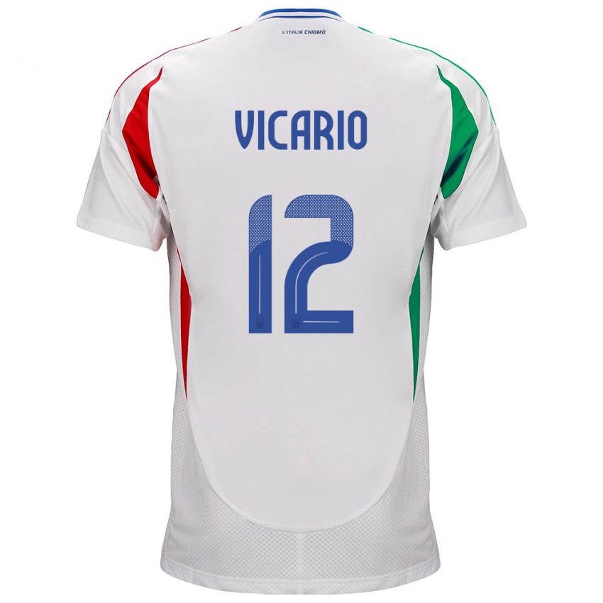 Niño Camiseta Italia Guglielmo Vicario #12 Blanco 2ª Equipación 24-26 La Camisa Argentina