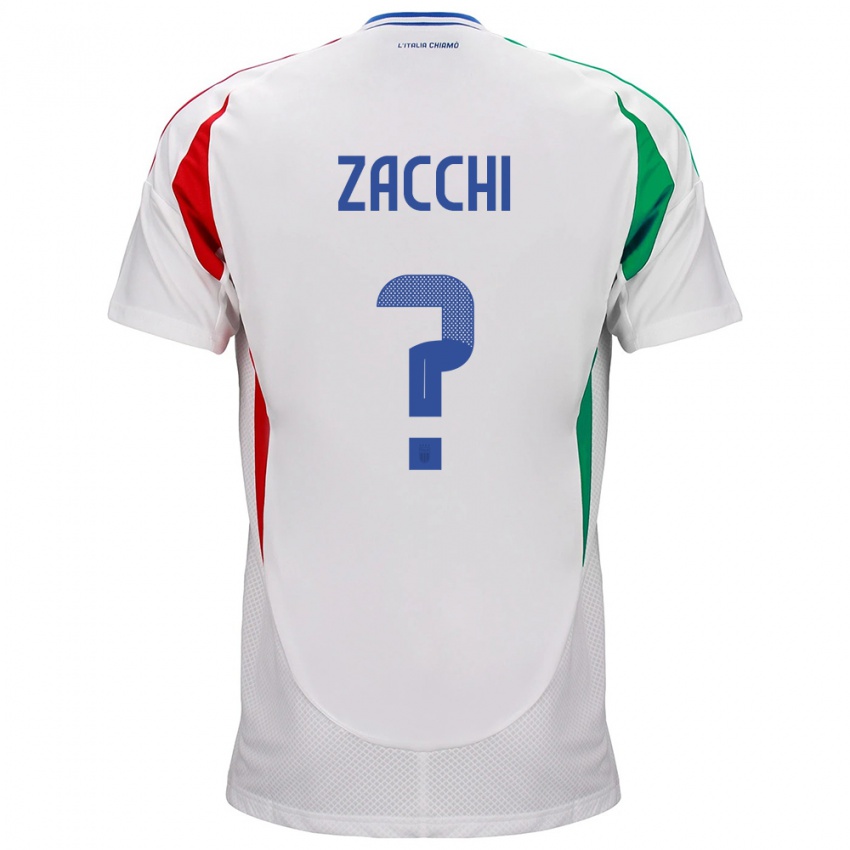 Niño Camiseta Italia Gioele Zacchi #0 Blanco 2ª Equipación 24-26 La Camisa Argentina