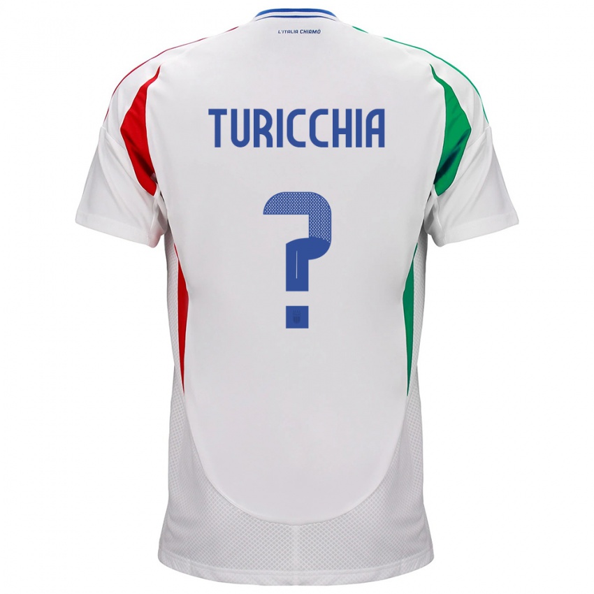 Niño Camiseta Italia Riccardo Turicchia #0 Blanco 2ª Equipación 24-26 La Camisa Argentina