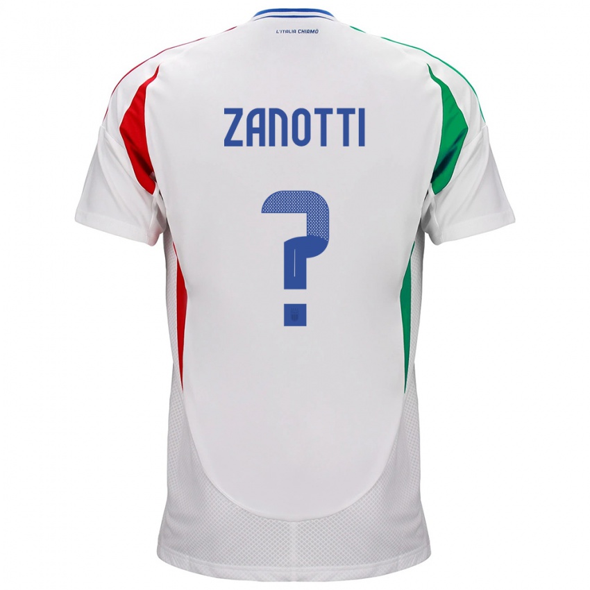 Niño Camiseta Italia Mattia Zanotti #0 Blanco 2ª Equipación 24-26 La Camisa Argentina