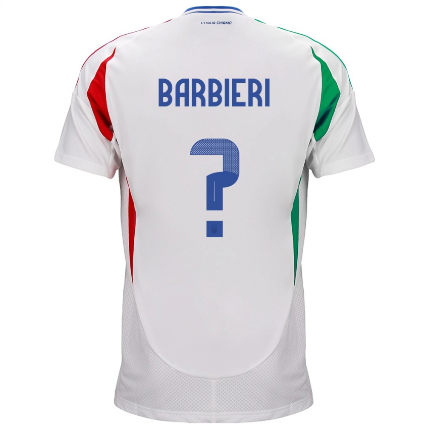 Niño Camiseta Italia Tommaso Barbieri #0 Blanco 2ª Equipación 24-26 La Camisa Argentina