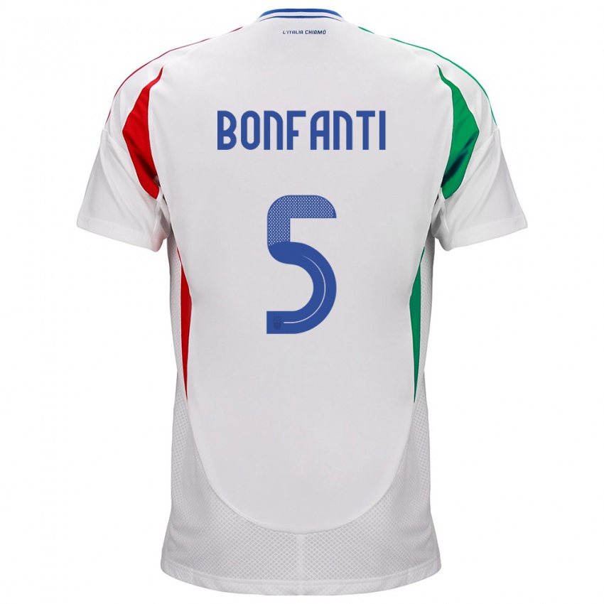 Niño Camiseta Italia Giovanni Bonfanti #5 Blanco 2ª Equipación 24-26 La Camisa Argentina