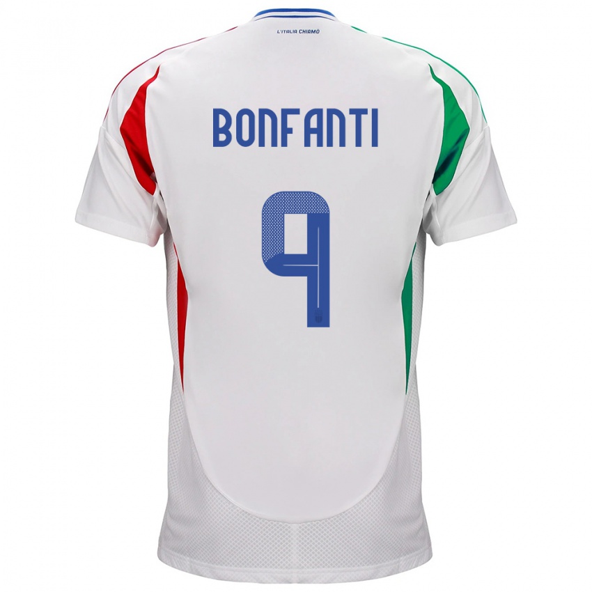 Niño Camiseta Italia Nicholas Bonfanti #9 Blanco 2ª Equipación 24-26 La Camisa Argentina