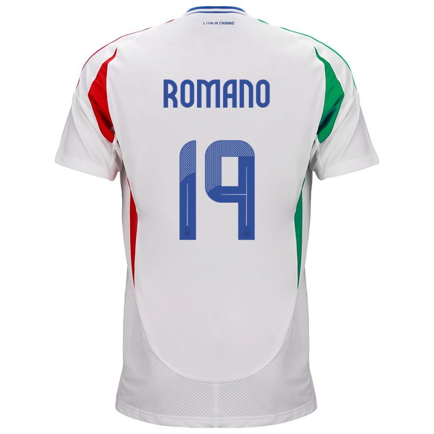 Niño Camiseta Italia Marco Romano #19 Blanco 2ª Equipación 24-26 La Camisa Argentina