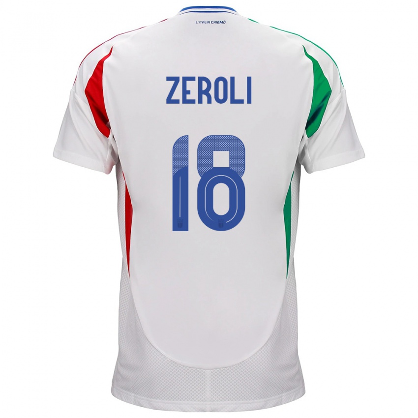 Niño Camiseta Italia Kevin Zeroli #18 Blanco 2ª Equipación 24-26 La Camisa Argentina