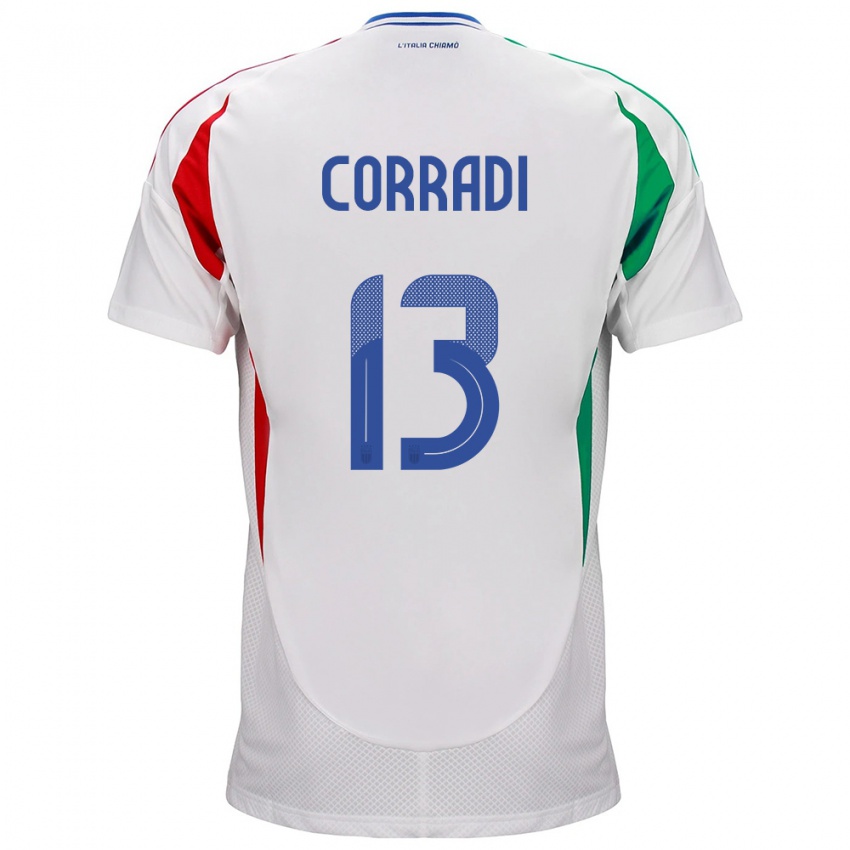 Niño Camiseta Italia Christian Corradi #13 Blanco 2ª Equipación 24-26 La Camisa Argentina