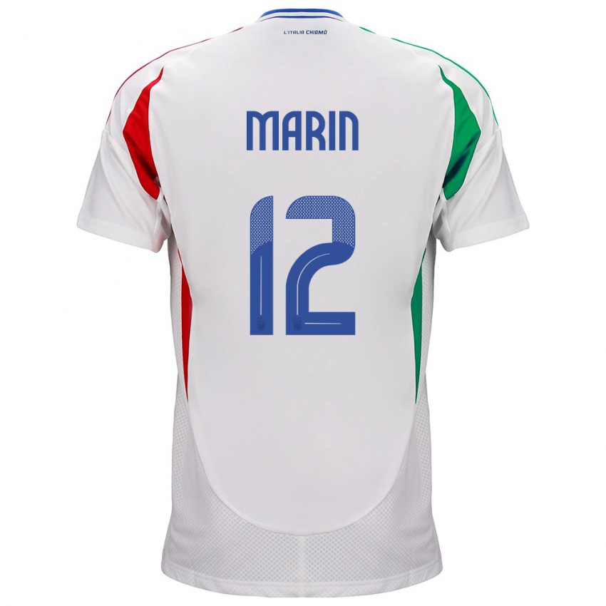 Niño Camiseta Italia Renato Marin #12 Blanco 2ª Equipación 24-26 La Camisa Argentina