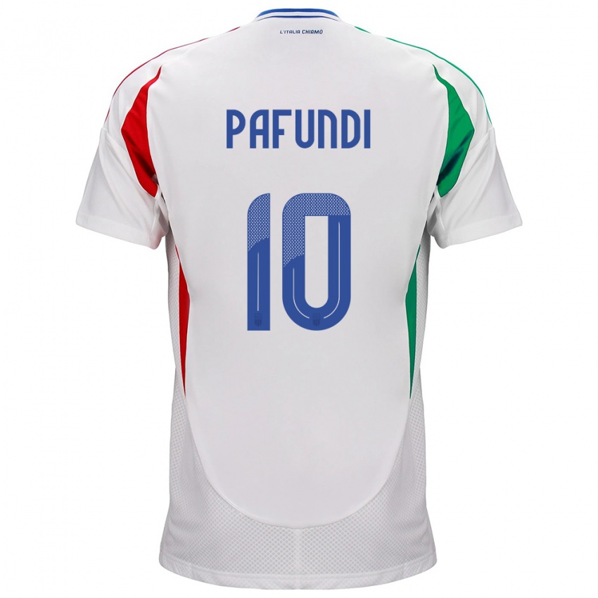 Niño Camiseta Italia Simone Pafundi #10 Blanco 2ª Equipación 24-26 La Camisa Argentina