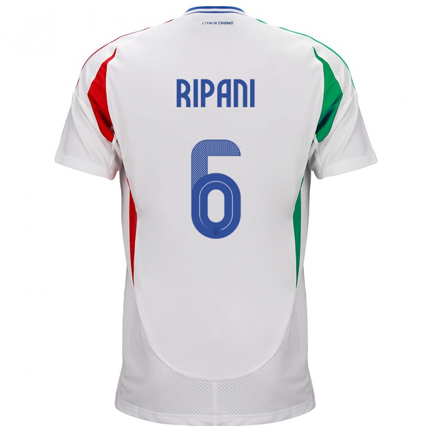 Niño Camiseta Italia Diego Ripani #6 Blanco 2ª Equipación 24-26 La Camisa Argentina