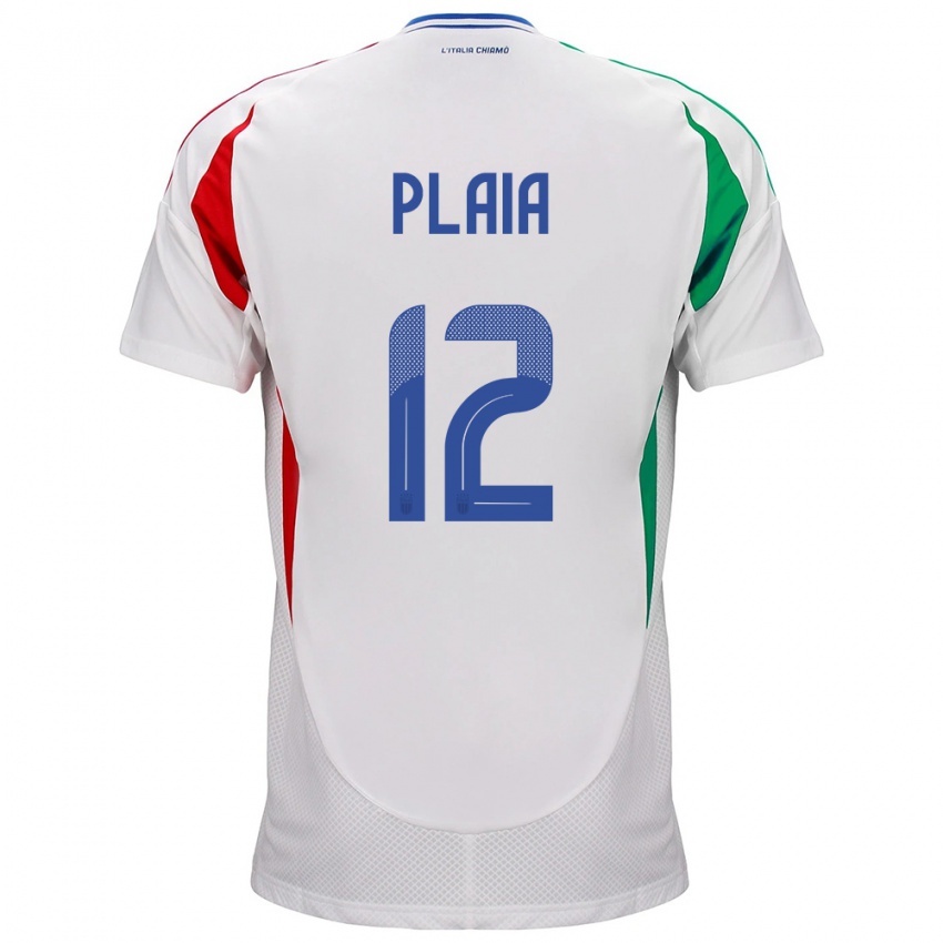 Niño Camiseta Italia Francesco Plaia #12 Blanco 2ª Equipación 24-26 La Camisa Argentina