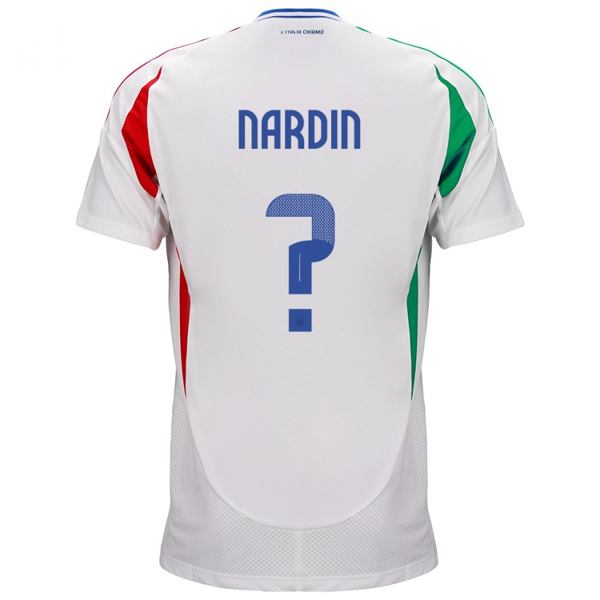 Niño Camiseta Italia Federico Nardin #0 Blanco 2ª Equipación 24-26 La Camisa Argentina