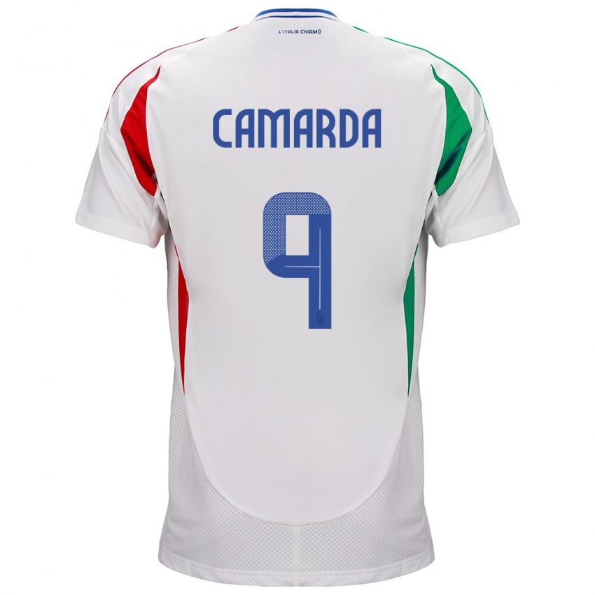 Niño Camiseta Italia Francesco Camarda #9 Blanco 2ª Equipación 24-26 La Camisa Argentina