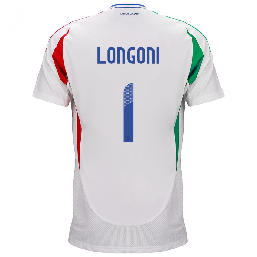 Niño Camiseta Italia Alessandro Longoni #1 Blanco 2ª Equipación 24-26 La Camisa Argentina