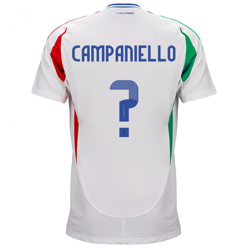 Niño Camiseta Italia Thomas Campaniello #0 Blanco 2ª Equipación 24-26 La Camisa Argentina