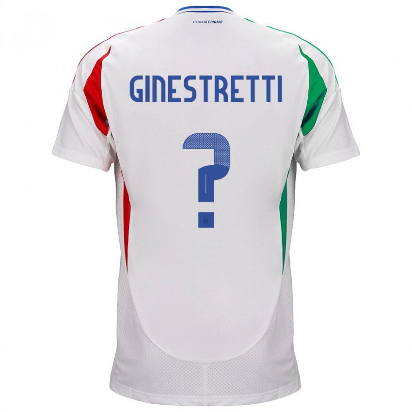 Niño Camiseta Italia Davide Ginestretti #0 Blanco 2ª Equipación 24-26 La Camisa Argentina