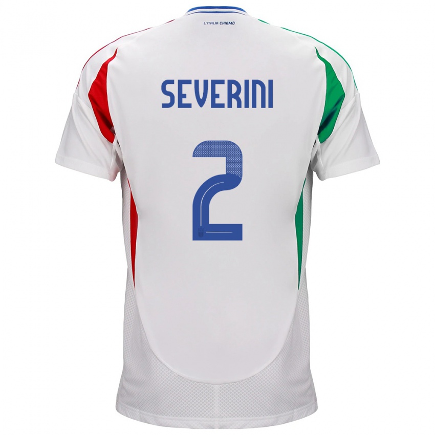 Niño Camiseta Italia Emma Severini #2 Blanco 2ª Equipación 24-26 La Camisa Argentina