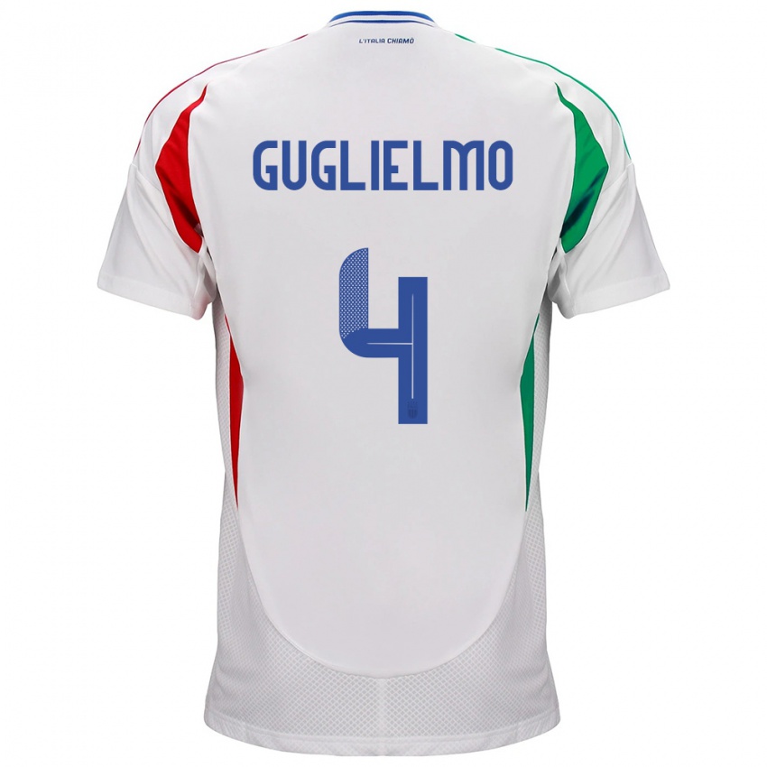 Niño Camiseta Italia Lucia Di Guglielmo #4 Blanco 2ª Equipación 24-26 La Camisa Argentina