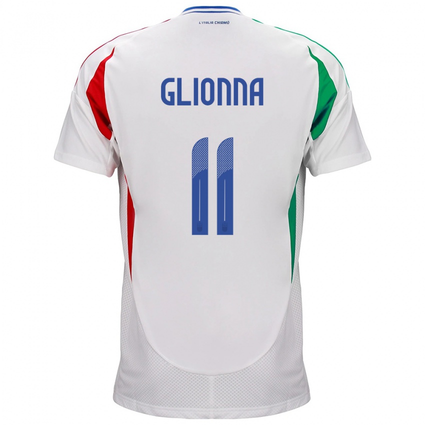 Niño Camiseta Italia Benedetta Glionna #11 Blanco 2ª Equipación 24-26 La Camisa Argentina