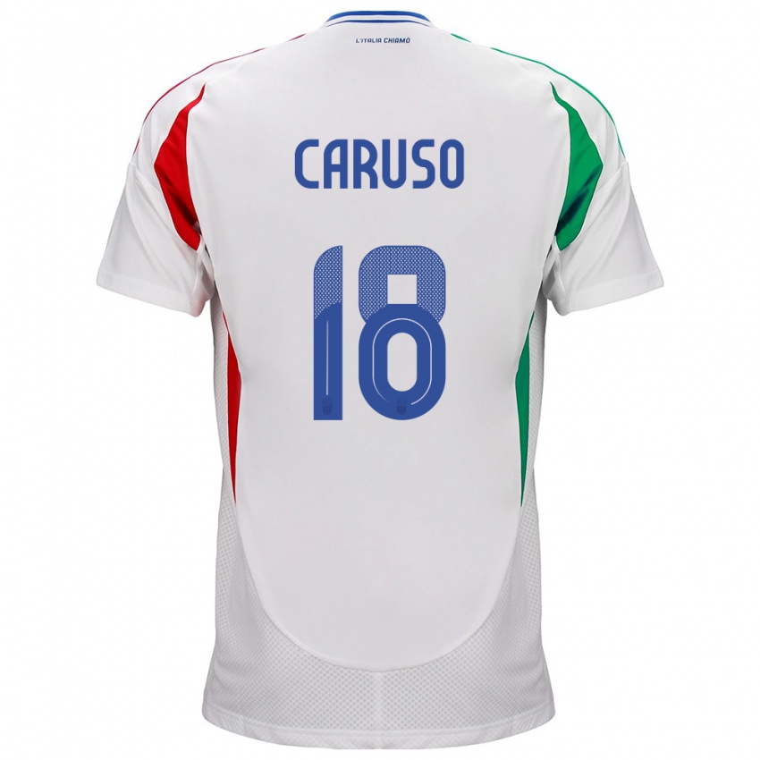 Niño Camiseta Italia Arianna Caruso #18 Blanco 2ª Equipación 24-26 La Camisa Argentina