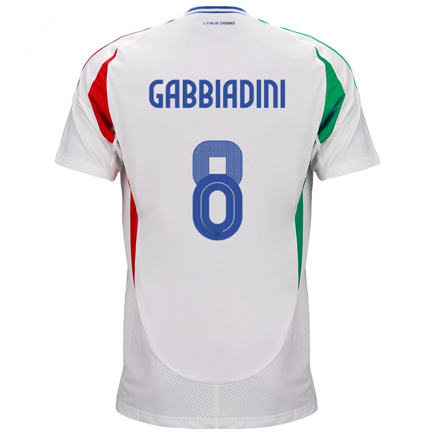 Niño Camiseta Italia Melania Gabbiadini #8 Blanco 2ª Equipación 24-26 La Camisa Argentina