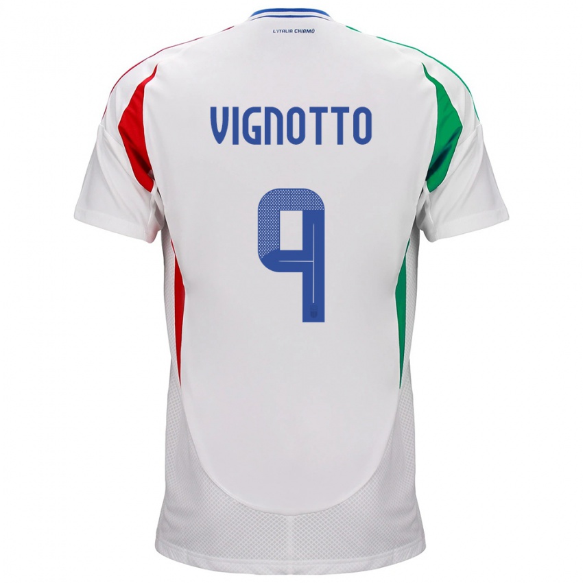 Niño Camiseta Italia Elisabetta Vignotto #9 Blanco 2ª Equipación 24-26 La Camisa Argentina