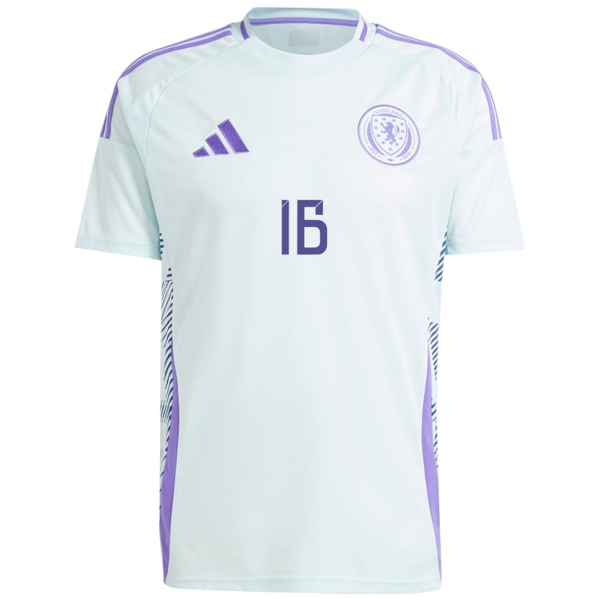 Niño Camiseta Escocia Liam Cooper #16 Azul Menta Claro 2ª Equipación 24-26 La Camisa Argentina