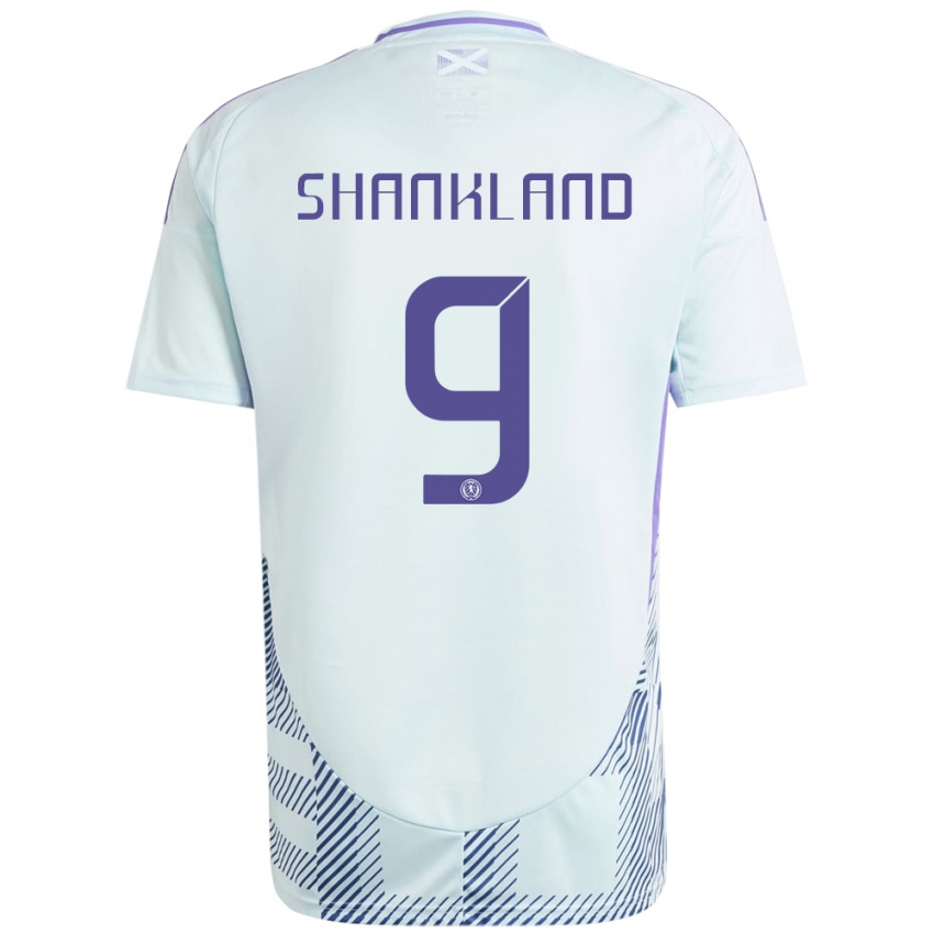 Niño Camiseta Escocia Lawrence Shankland #9 Azul Menta Claro 2ª Equipación 24-26 La Camisa Argentina