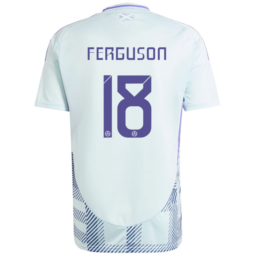 Niño Camiseta Escocia Lewis Ferguson #18 Azul Menta Claro 2ª Equipación 24-26 La Camisa Argentina