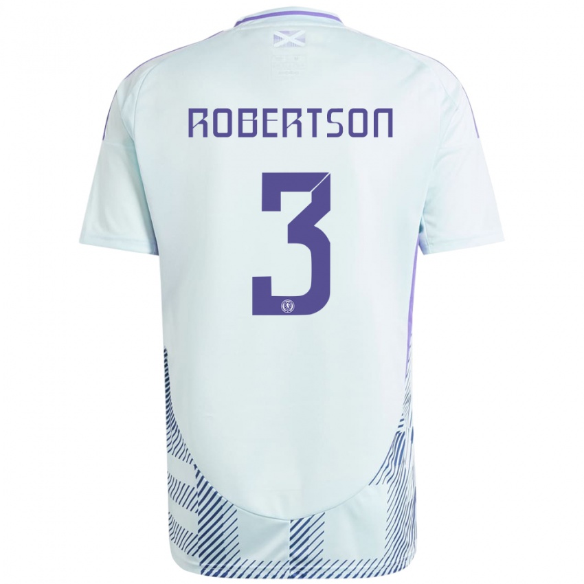 Niño Camiseta Escocia Andrew Robertson #3 Azul Menta Claro 2ª Equipación 24-26 La Camisa Argentina