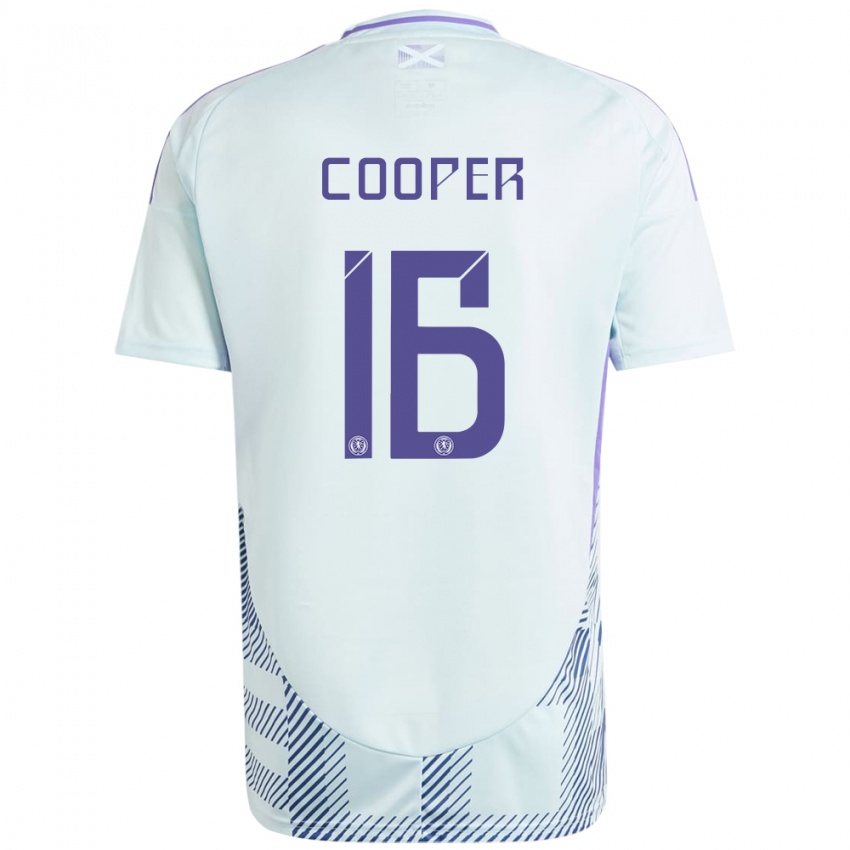 Niño Camiseta Escocia Liam Cooper #16 Azul Menta Claro 2ª Equipación 24-26 La Camisa Argentina