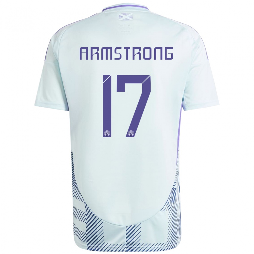 Niño Camiseta Escocia Stuart Armstrong #17 Azul Menta Claro 2ª Equipación 24-26 La Camisa Argentina