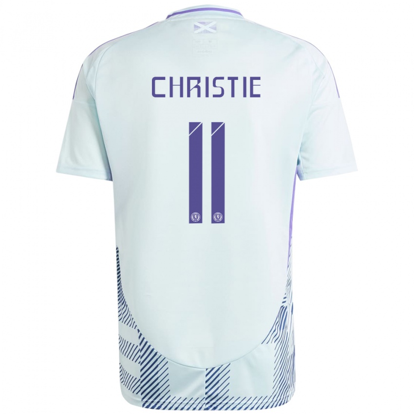 Niño Camiseta Escocia Ryan Christie #11 Azul Menta Claro 2ª Equipación 24-26 La Camisa Argentina