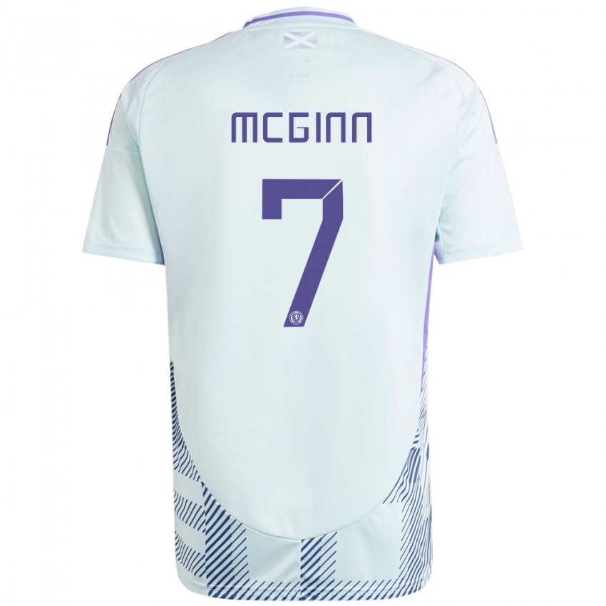 Niño Camiseta Escocia John Mcginn #7 Azul Menta Claro 2ª Equipación 24-26 La Camisa Argentina