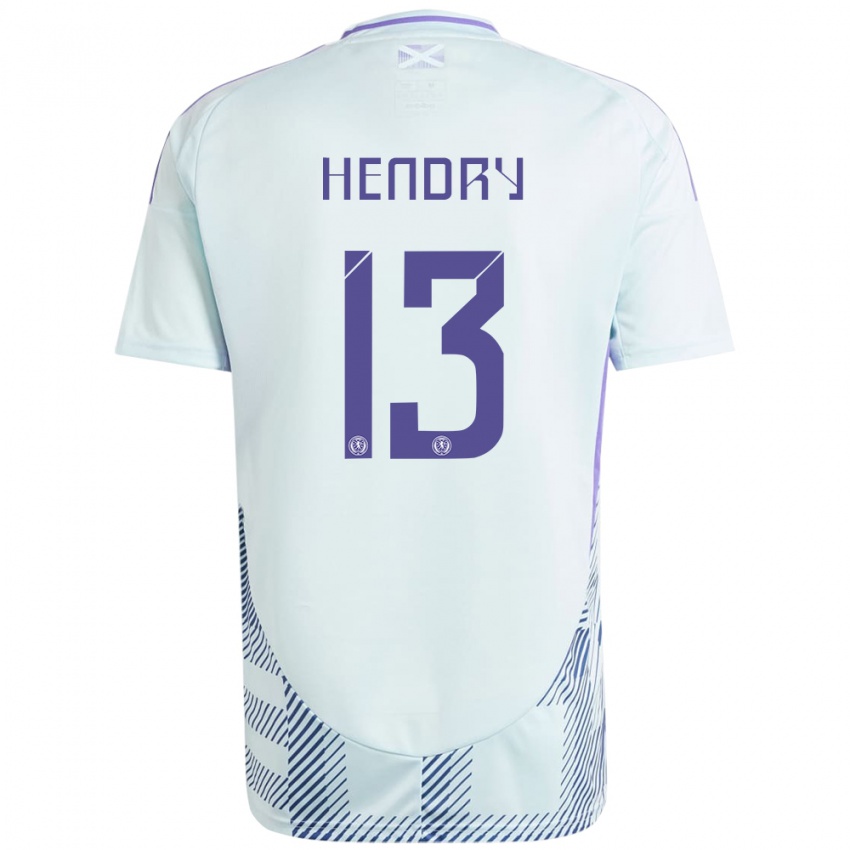 Niño Camiseta Escocia Jack Hendry #13 Azul Menta Claro 2ª Equipación 24-26 La Camisa Argentina