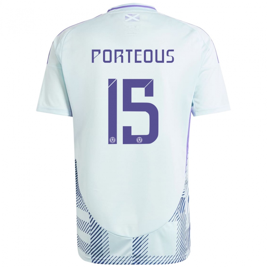 Niño Camiseta Escocia Ryan Porteous #15 Azul Menta Claro 2ª Equipación 24-26 La Camisa Argentina