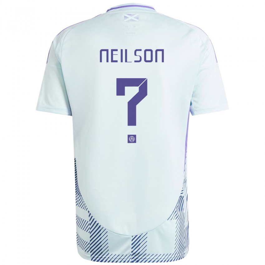 Niño Camiseta Escocia Lewis Neilson #0 Azul Menta Claro 2ª Equipación 24-26 La Camisa Argentina